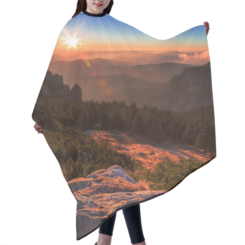 Personality  Sweet Sunrise  Sunset On The Mountain Hair Cutting Cape