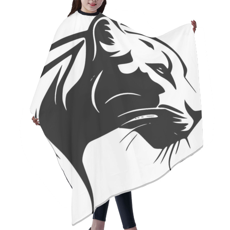 Personality  Panther - Minimalist And Flat Logo - Vector Illustration Hair Cutting Cape