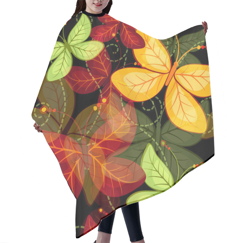 Personality  Seamless Dark Autumn Pattern Hair Cutting Cape