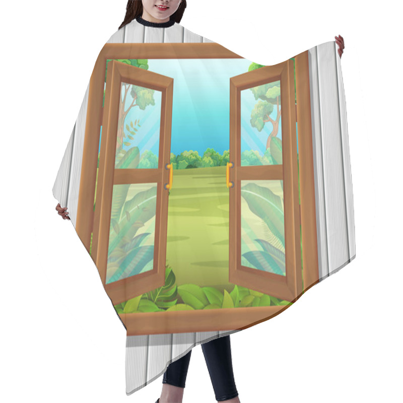 Personality  Window To Nature Scene Hair Cutting Cape