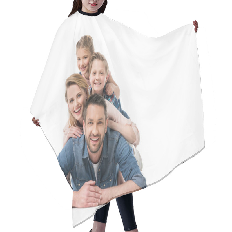 Personality  Family Spending Time Together Hair Cutting Cape