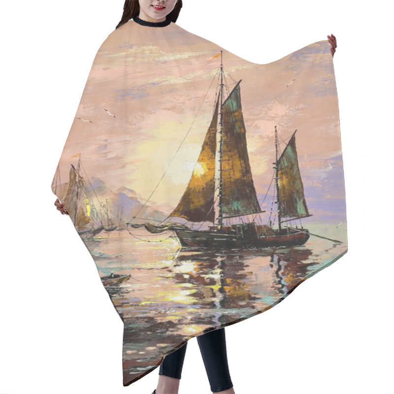 Personality  Sailing Boat Hair Cutting Cape