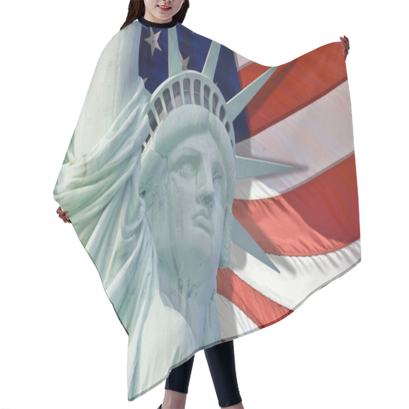 Personality  Statue Of Liberty With Tear Drop Isolated Hair Cutting Cape