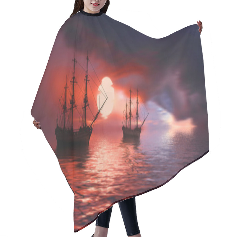 Personality  Old Ships On Sea Hair Cutting Cape