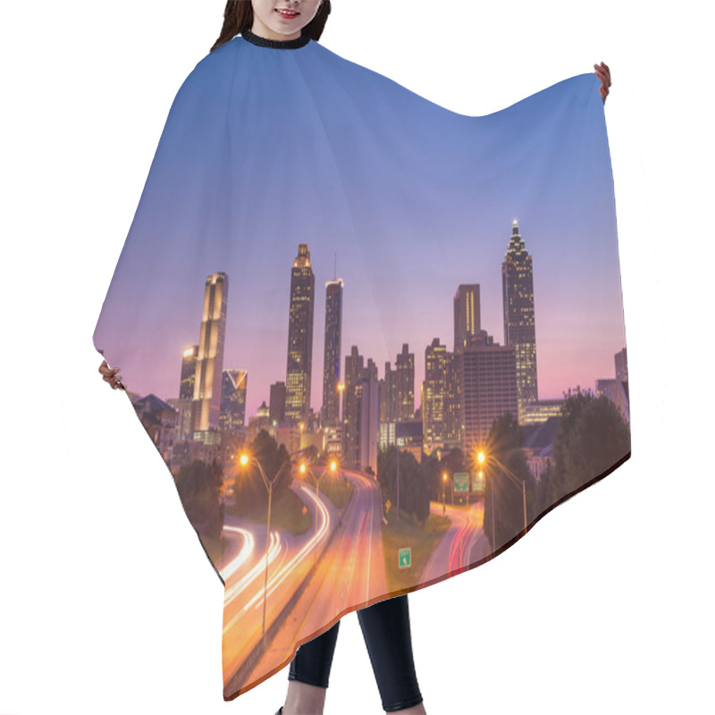 Personality  Image Of The Atlanta Skyline  Hair Cutting Cape