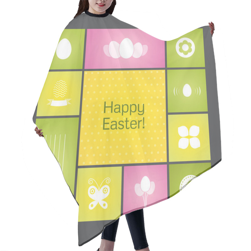 Personality  Vector Background For Happy Easter. Hair Cutting Cape