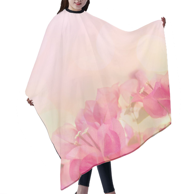 Personality  Beautiful Abstract Floral Background With Pink Flowers. Border D Hair Cutting Cape