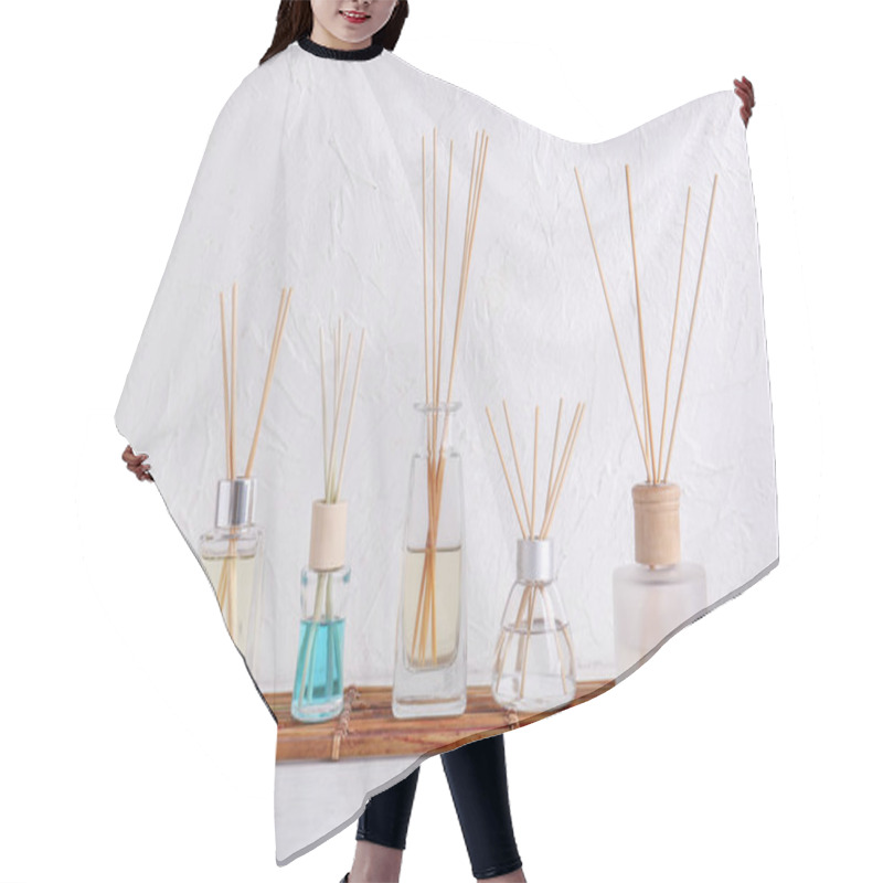 Personality  Different Reed Diffusers On Table In Room Hair Cutting Cape