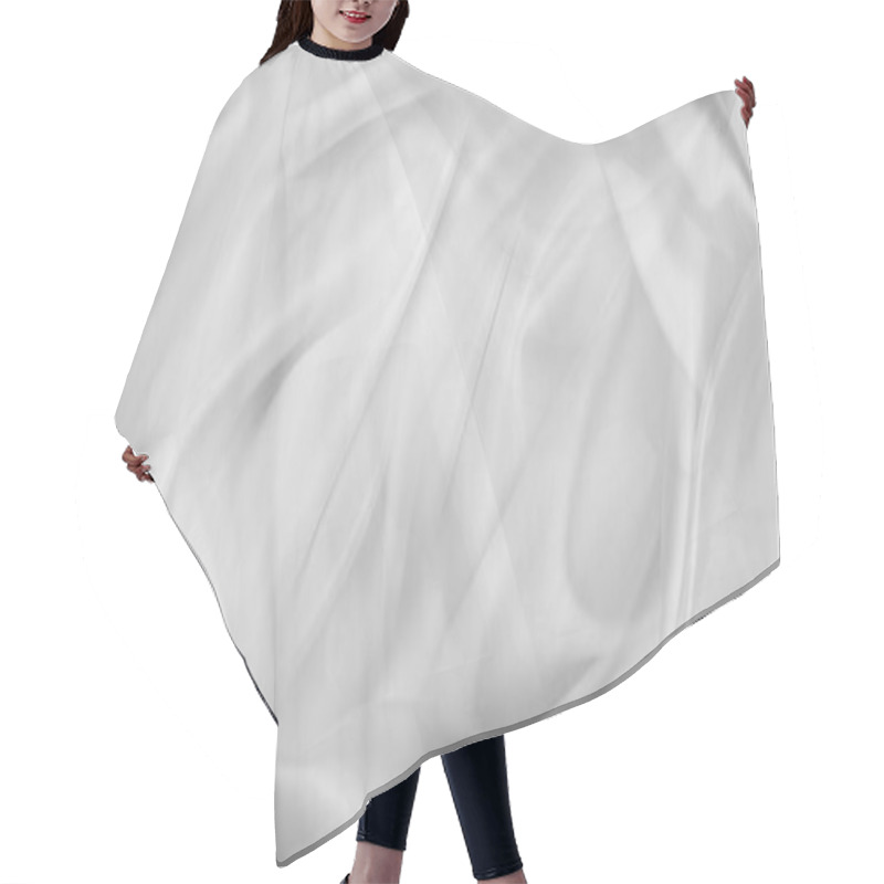 Personality  Closeup Of Rippled White Silk Fabric Lines Hair Cutting Cape