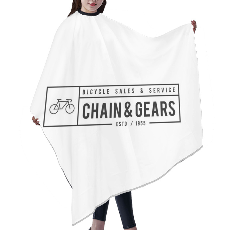 Personality  Typographic Bicycle Label Design And Logo Hair Cutting Cape