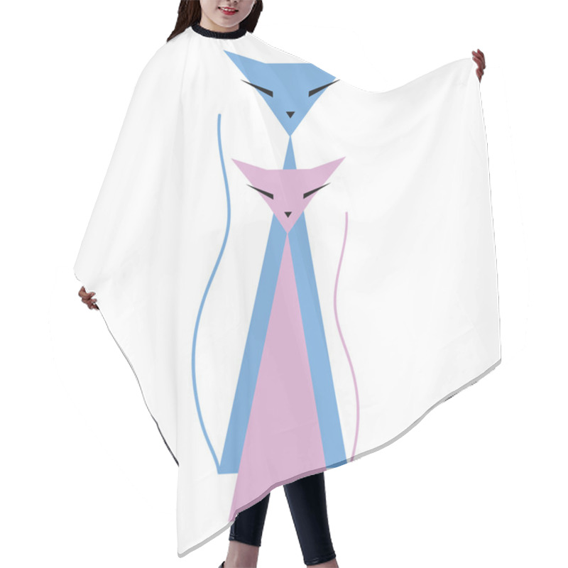 Personality  Two Cats Hair Cutting Cape