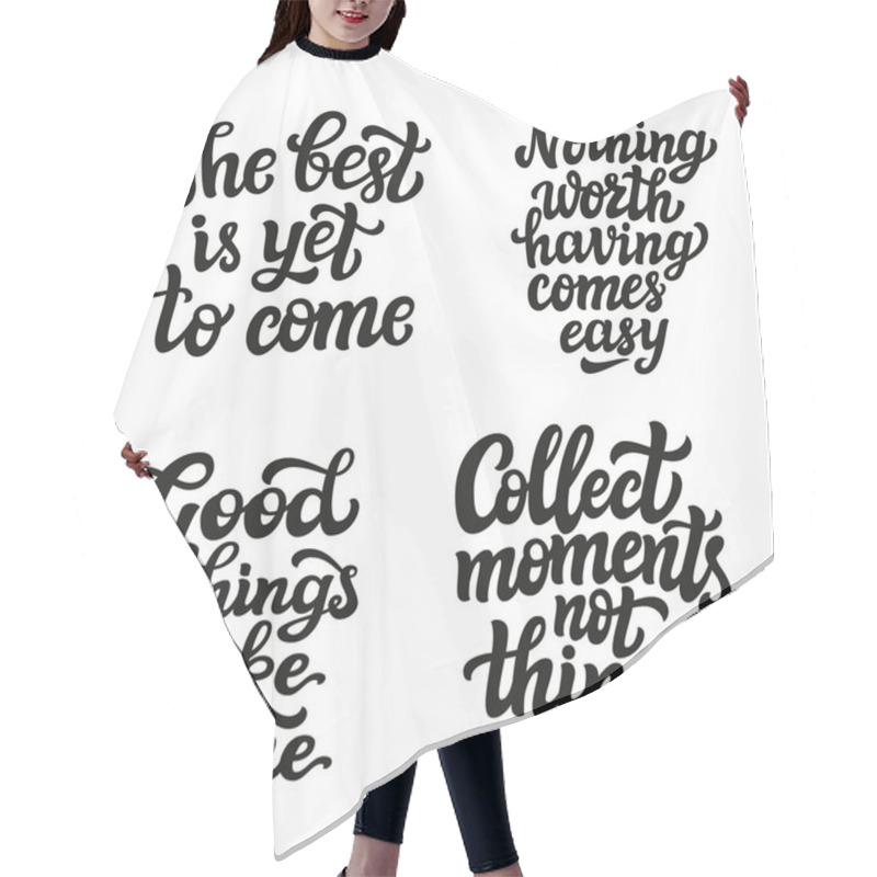 Personality  Set Of Hand Drawn Quotes Hair Cutting Cape