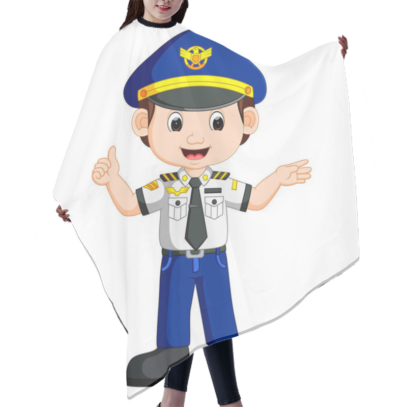 Personality  Cute Happy Airplane Pilot Waving Hair Cutting Cape