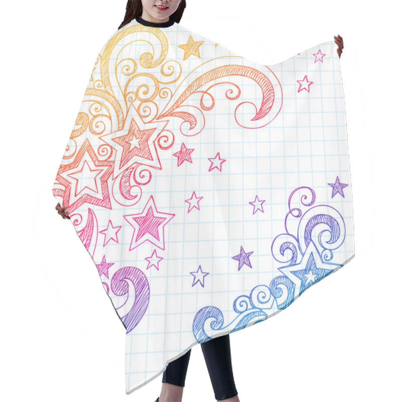 Personality  Stars Sketchy Doodles Back To School Vector Illustration Hair Cutting Cape