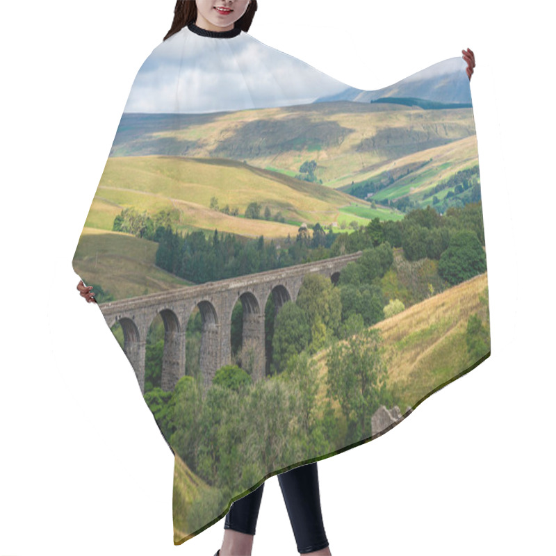 Personality  Beautiful Rural Landscape And View Of Dent Head Viaduct In Yorkshire Dales, North Yorkshire, UK Hair Cutting Cape