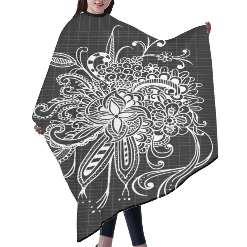 Personality  Hand Drawing Doodle Pattern Hair Cutting Cape