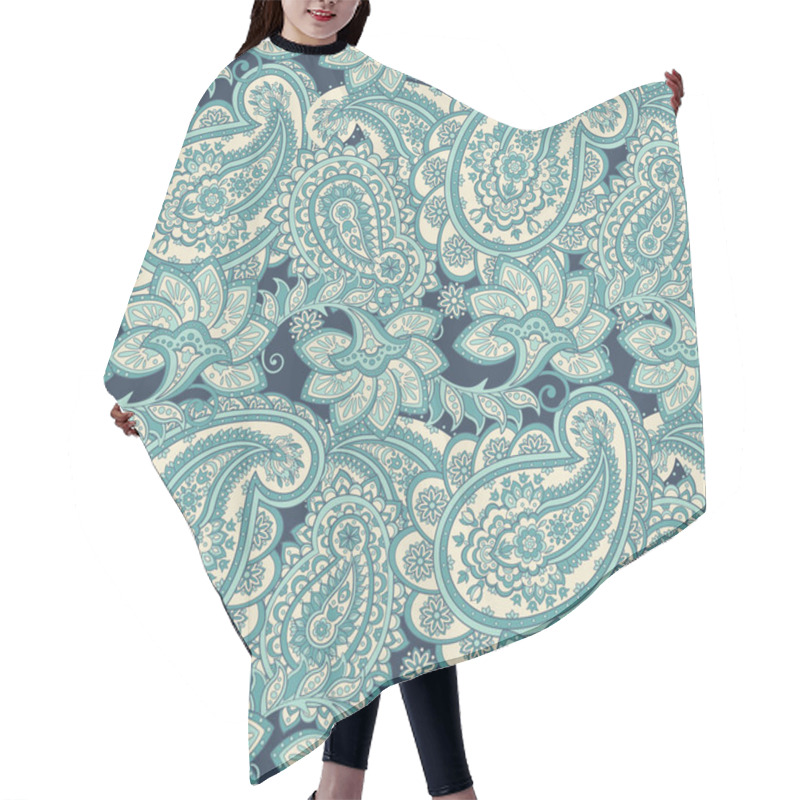 Personality  Floral Seamless Pattern With Paisley Ornament Hair Cutting Cape