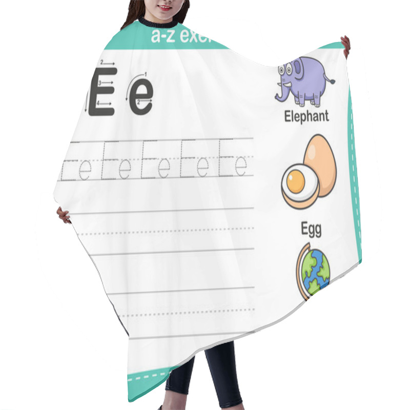 Personality  Alphabet A-z Exercise With Cartoon Vocabulary Illustration Hair Cutting Cape