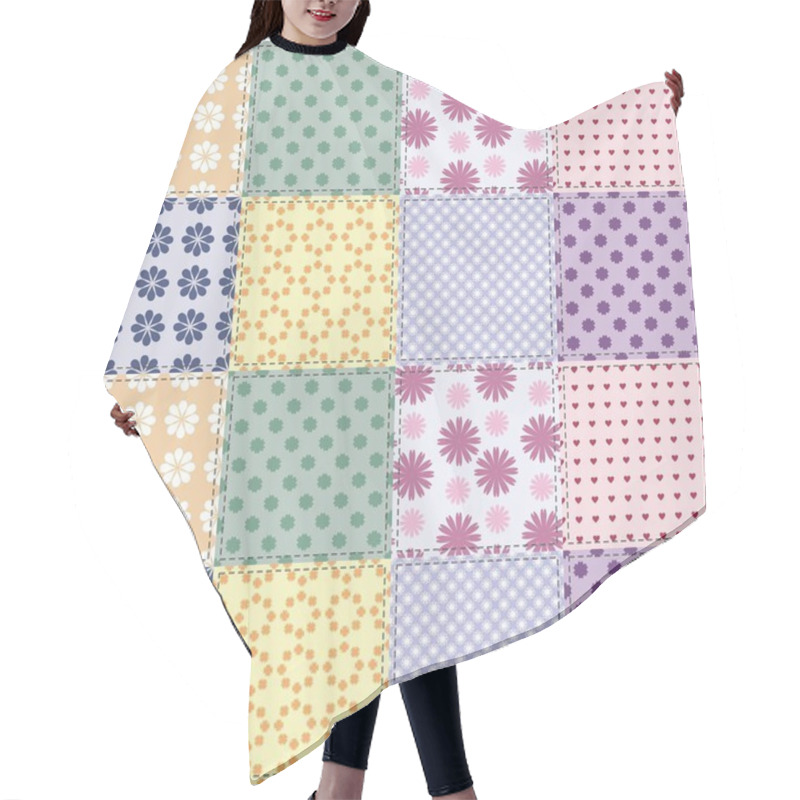 Personality  Patchwork Background With Different Patterns Hair Cutting Cape