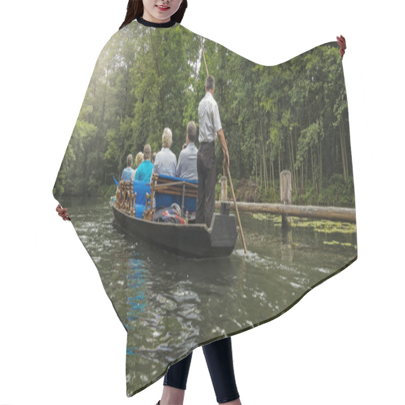 Personality  With The Boat And Canoe Traveling In Spreewald In Germany Hair Cutting Cape