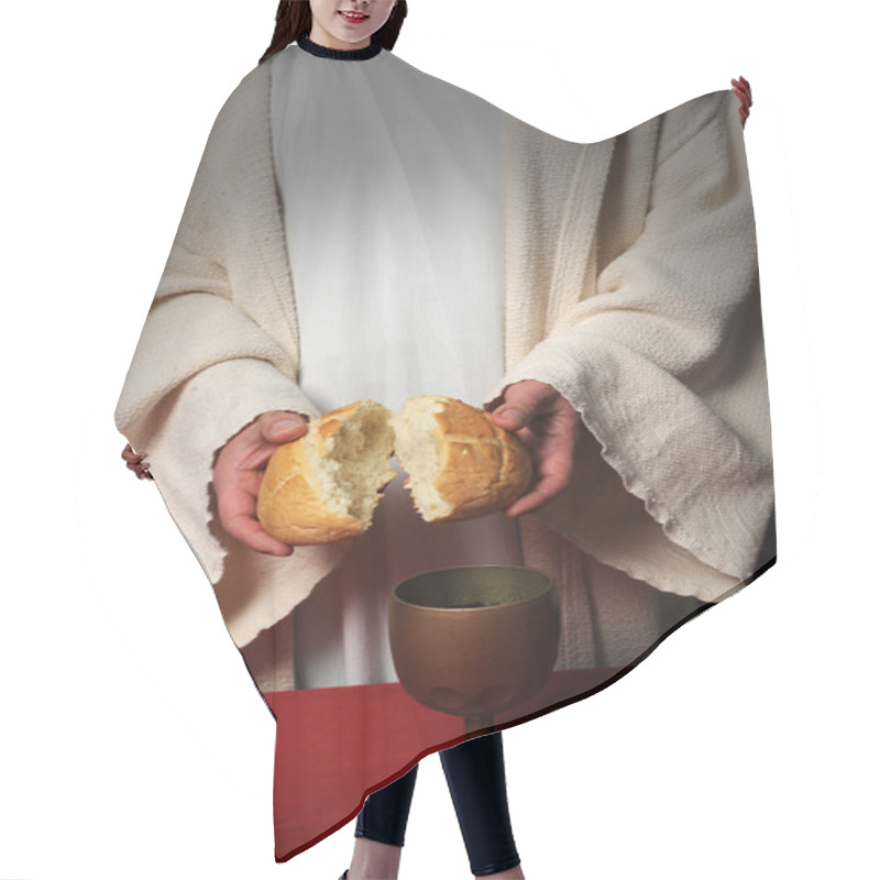 Personality  Jesus Breaking Bread Hair Cutting Cape