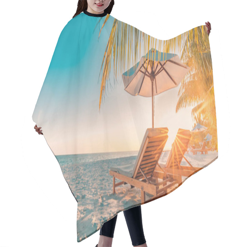 Personality  Amazing Tropical Beach Sunset. Summer Travel Background Concept Hair Cutting Cape