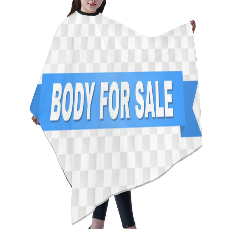 Personality  Blue Ribbon With BODY FOR SALE Caption Hair Cutting Cape