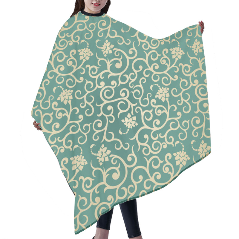 Personality  Floral Seamless Pattern In Retro Style Hair Cutting Cape