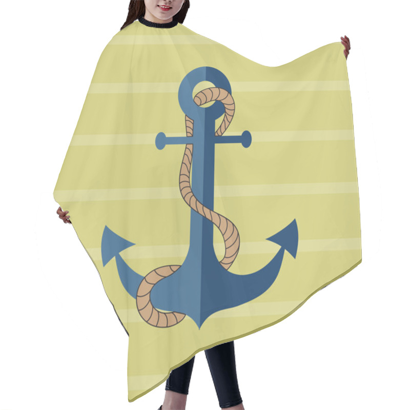 Personality  Illustration With Anchor Sign Hair Cutting Cape