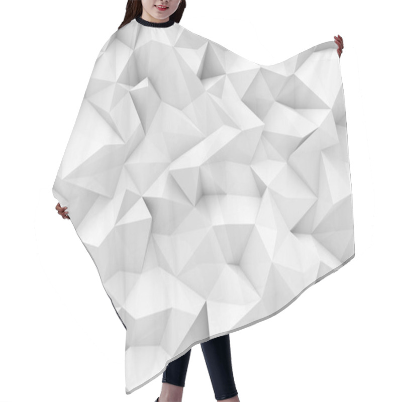 Personality  Rendering Of White Polygonal Triangular Geometric Abstract Background Hair Cutting Cape