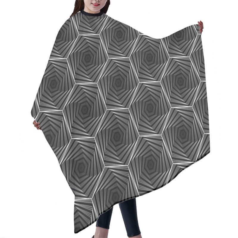 Personality  Design Seamless Monochrome Hexagon Geometric Pattern Hair Cutting Cape