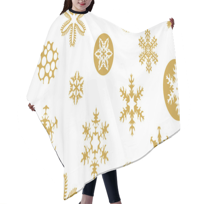 Personality  Festive Christmas Seamless Pattern With Geometric Motifs. Hair Cutting Cape