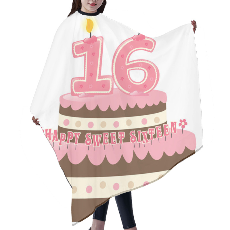 Personality  Sweet Sixteen Birthday Cake Hair Cutting Cape