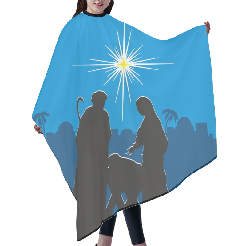 Personality  Nativity Scene. Merry Christmas Hair Cutting Cape