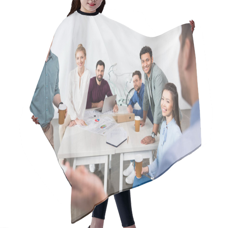 Personality  Businesspeople Discussing And Brainstorming Hair Cutting Cape