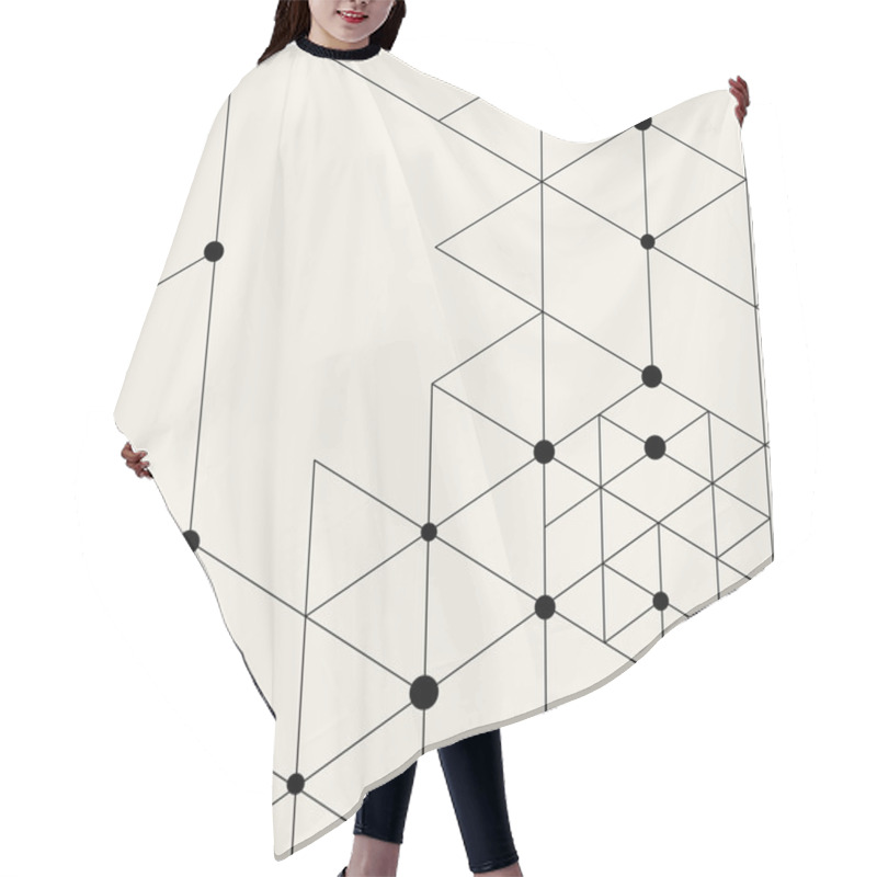 Personality  Modern Black Techno Geometric Pattern Hair Cutting Cape