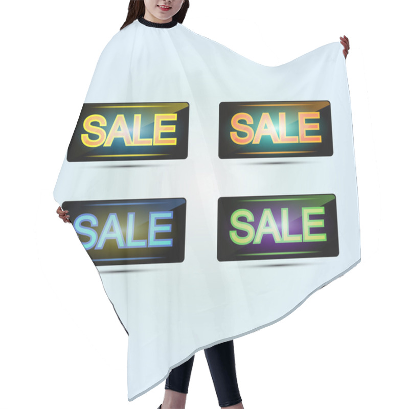 Personality  Sale Banners. Vector Illustration. Hair Cutting Cape