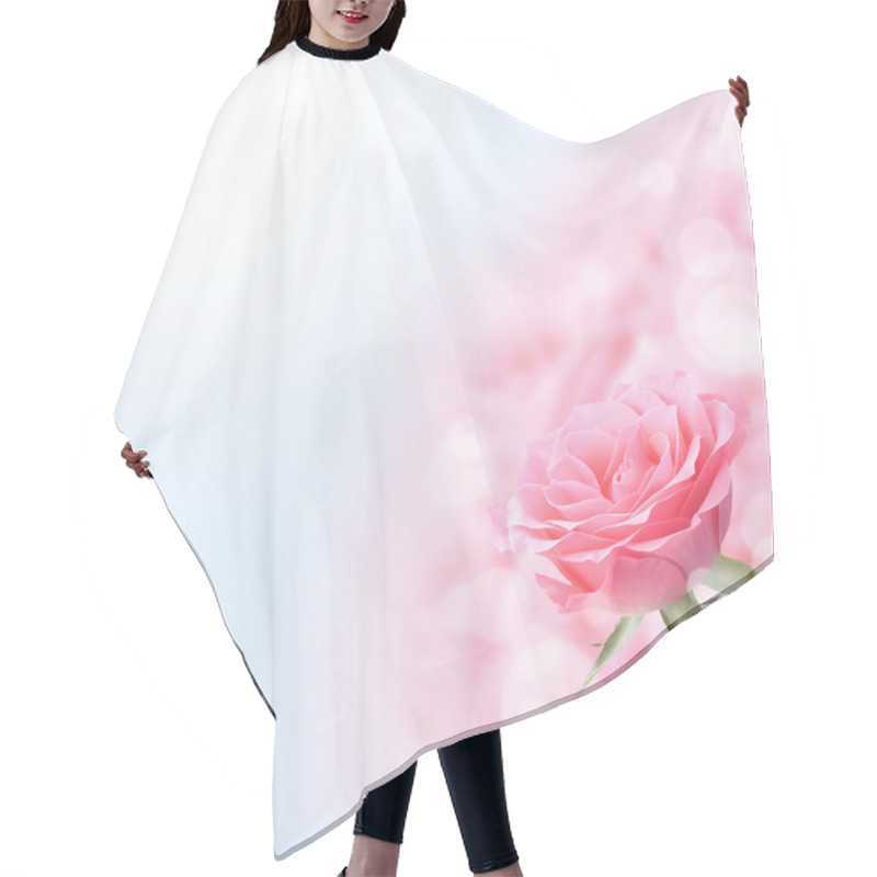 Personality  Beautiful Pink Rose Hair Cutting Cape