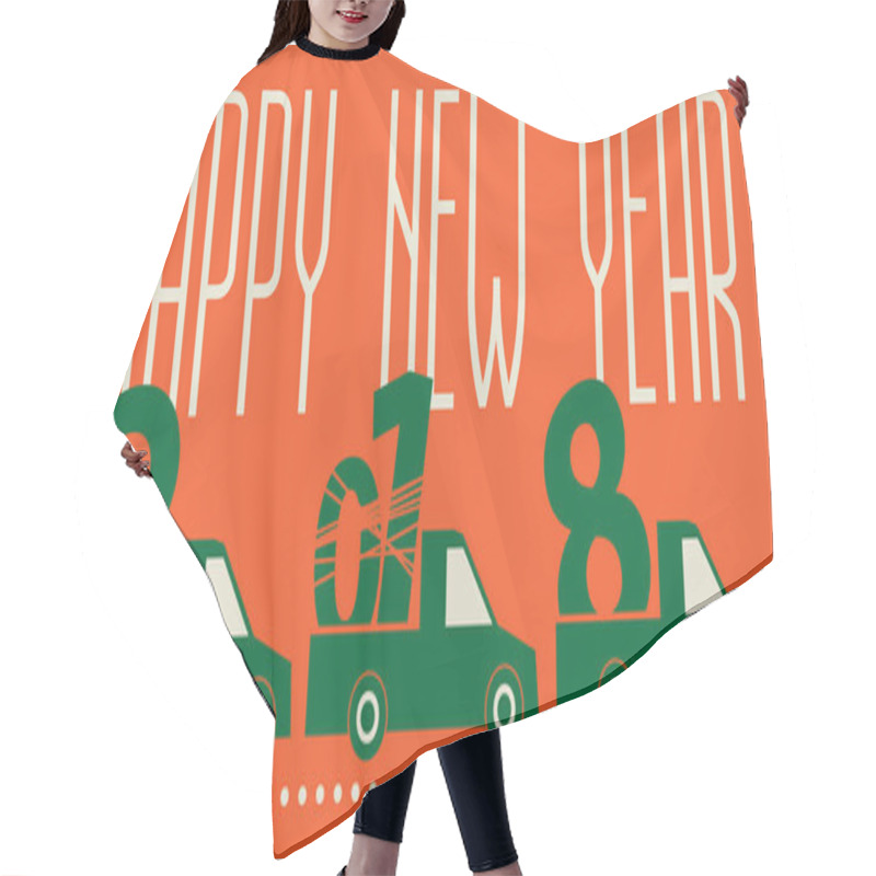 Personality  Happy New Year Greeting Card Hair Cutting Cape