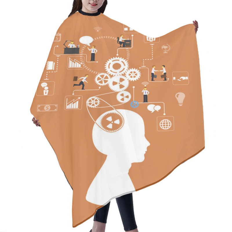 Personality  Business Infographics Template. Hair Cutting Cape