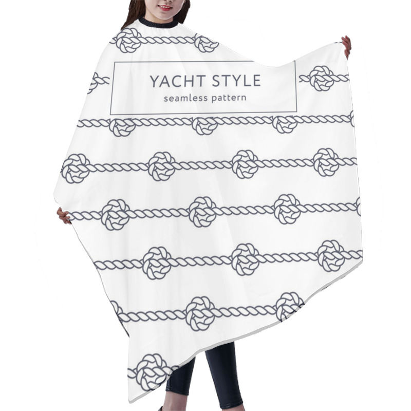 Personality  Nautical Rope Seamless Pattern. Yacht Style Design Hair Cutting Cape