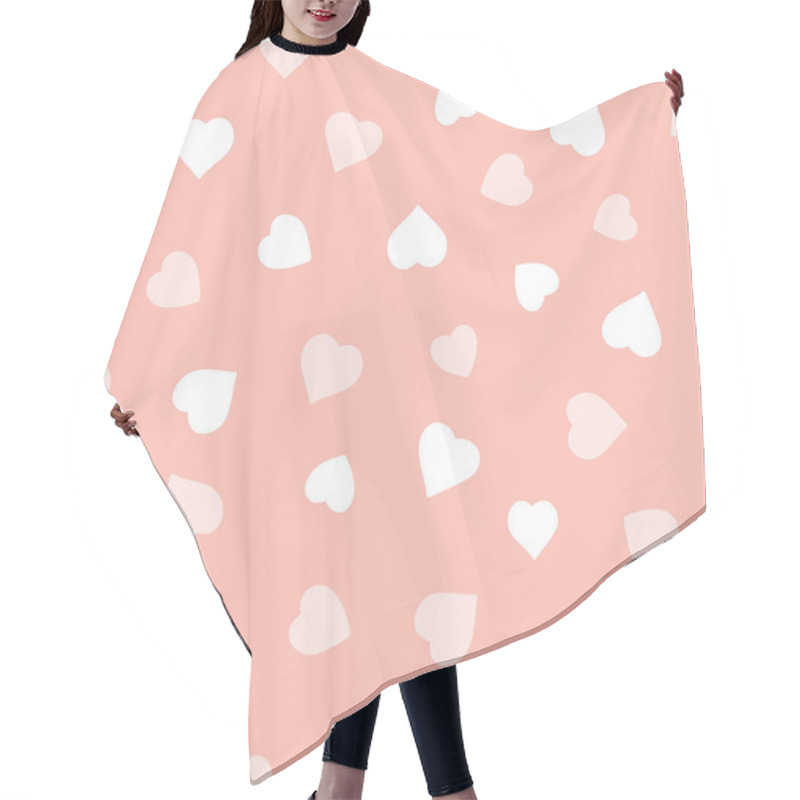 Personality  Cute Heart Shapes Seamless Pattern.  Hair Cutting Cape