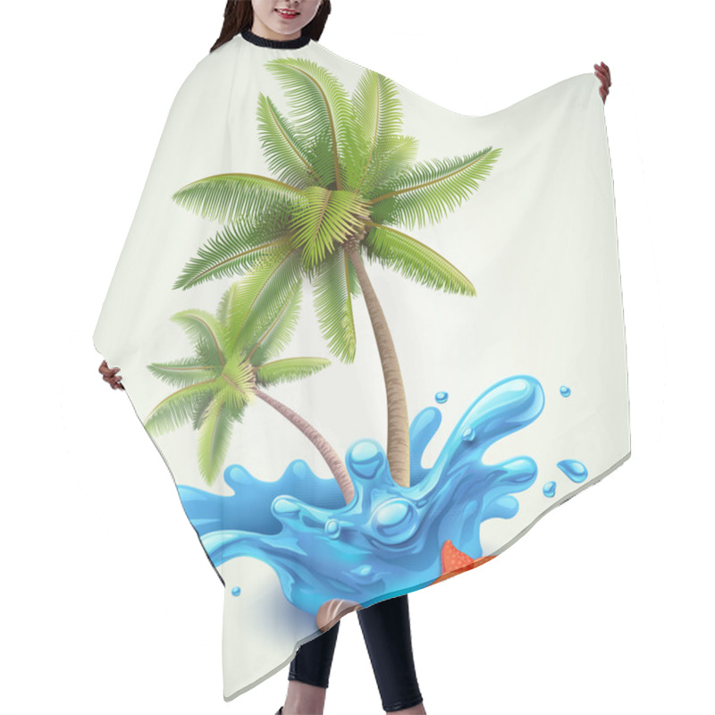 Personality  Water Splash With Palms Hair Cutting Cape