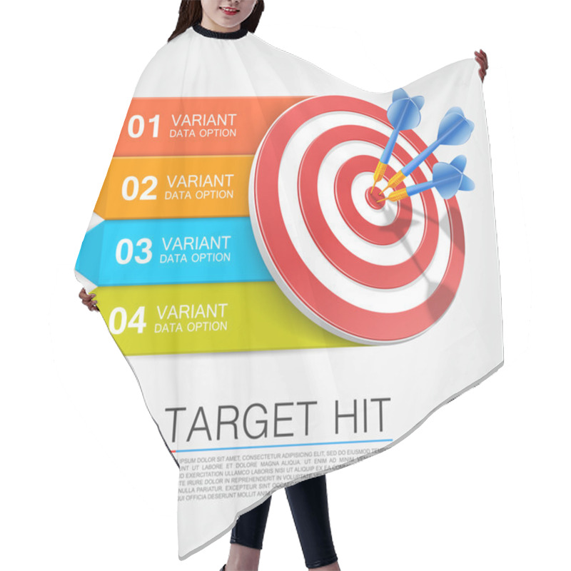 Personality  Graphic Information Target With Darts Hair Cutting Cape