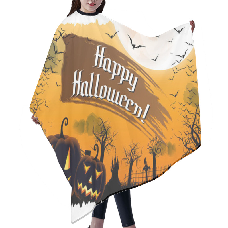 Personality  Happy Halloween Banner/ Poster Hair Cutting Cape