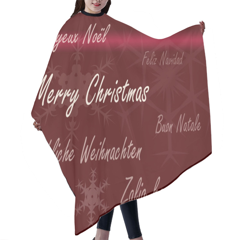 Personality  Xmas Card Multiple Languages - Red Hair Cutting Cape