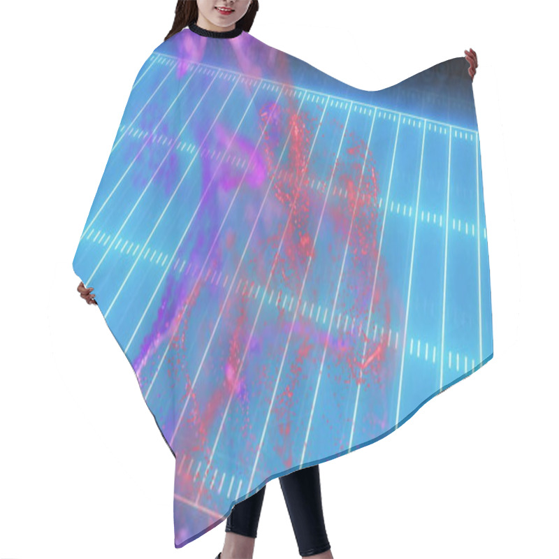 Personality  Data Visualization And Analysis Over Football Field Image. Analytics, Sports, Technology, Metrics, Infographic, Performance Hair Cutting Cape