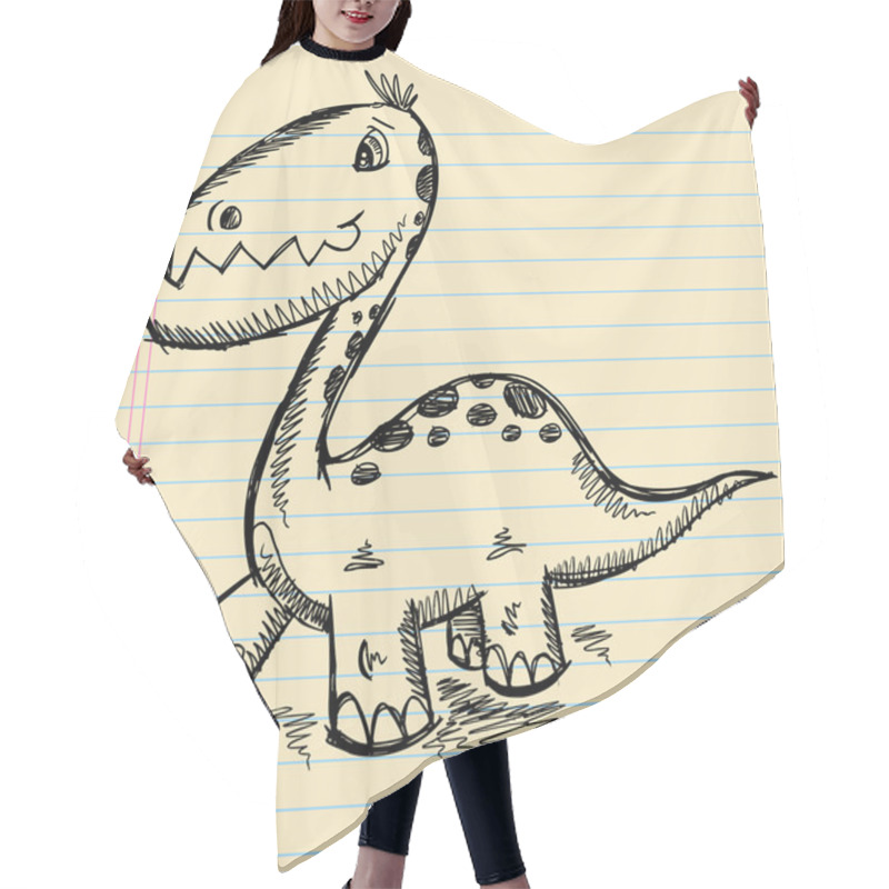 Personality  Dinosaur Doodle Sketch Art Hair Cutting Cape