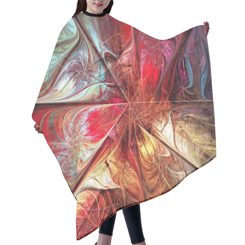 Personality  Illustration Fractal Background With Bright Autumn Floral Patter Hair Cutting Cape