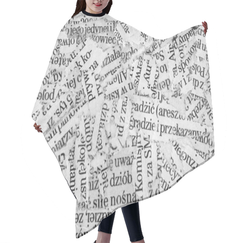 Personality  Newspaper Paper Strips Background  Hair Cutting Cape